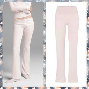 Skims Foldover Pants Cotton Jersey Barely Pink New